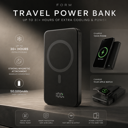 Form - Travel Power Bank - 30+ Hours of Extra Cooling + Phone Charging