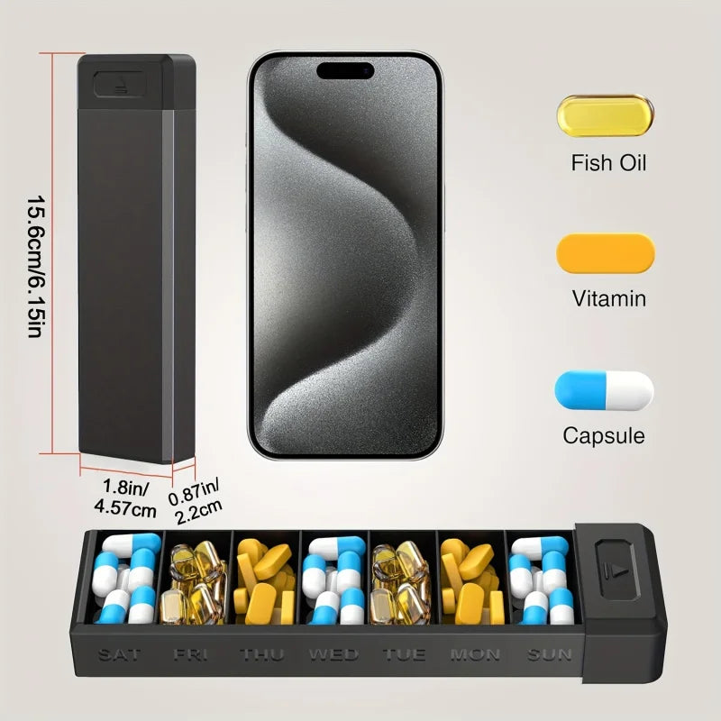 FORM - Magnetic Aluminum 7-Compartment Pill Container
